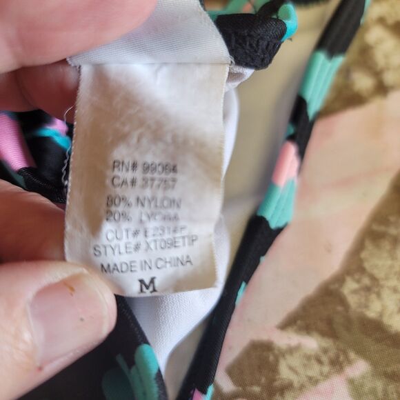 Billabong 2 Piece Triangle Top Tie Side Bottoms Bikini Swimsuit Womens Size M - Picture 3 of 11